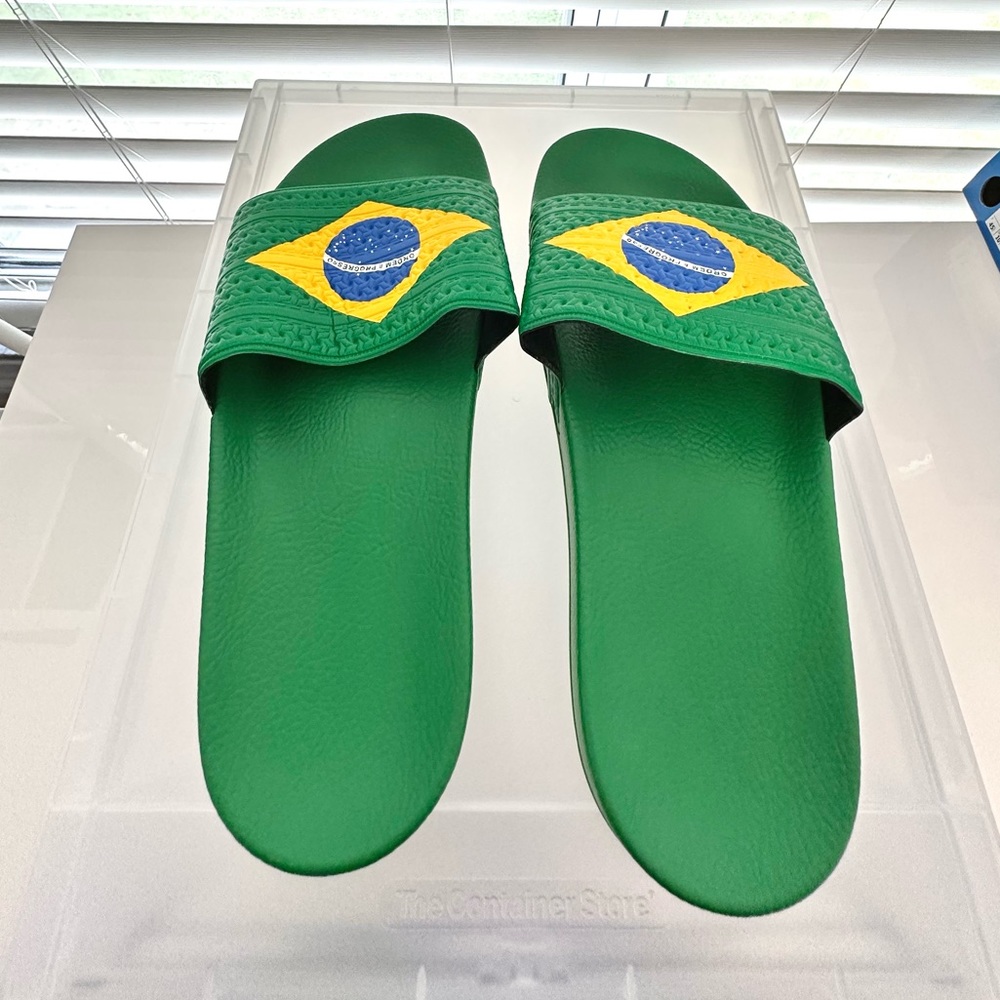 Adidas Originals Brazil Adilette Slides - Size 10 Men - Picture 4 of 6